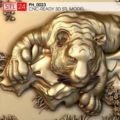 Панно художественные (Тигр, PH_0023) 3D модель для ЧПУ станка